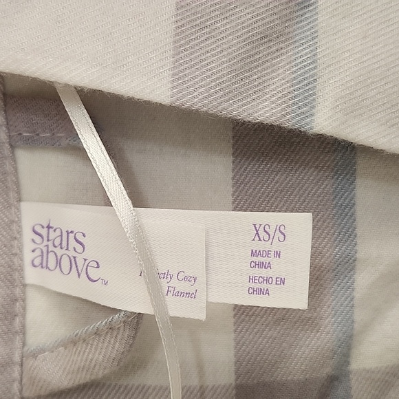 NWT Stars Above Gray Plaid Cozy Flannel Robe Size XS/S - Picture 9 of 10
